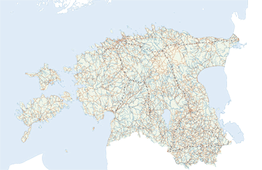 Eesti kaart 1:250 000 andmetest